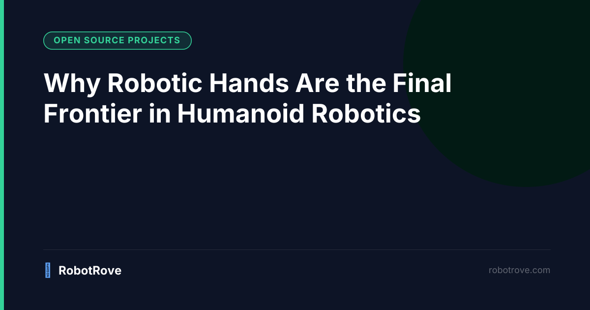 Why Robotic Hands Are the Final Frontier in Humanoid Robotics